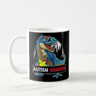 Autism Grandpa Dinosaur Puzzle Piece Autism Awaren Coffee Mug