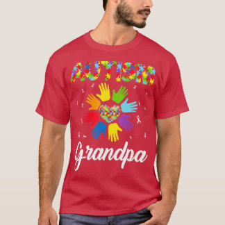 Autism Grandpa Funny Love Heart Autism Awareness S T-Shirt