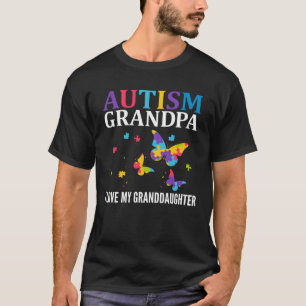 Autism Grandpa I Love My Granddaughter Puzzle Butt T-Shirt