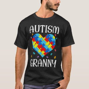 Autism Granny Matching Family Heart Autism Awarene T-Shirt
