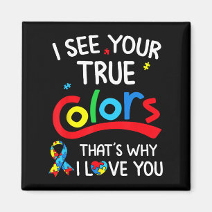 Autism Hand I See Your True Colours Awareness Wome Magnet