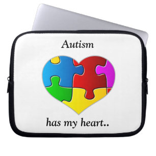Autism has my heart....case/sleeve laptop sleeve