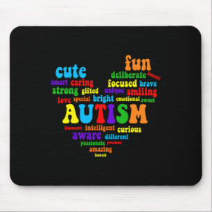 Autism Heart Autism Awareness Proud Autism Mum Gif Mouse Pad