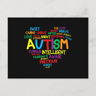 Autism Heart Autism Awareness proud Autism Mum Gif Postcard