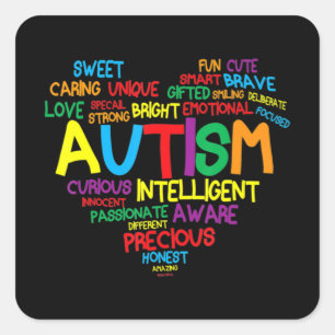 Autism Heart Autism Awareness proud Autism Mum Gif Square Sticker