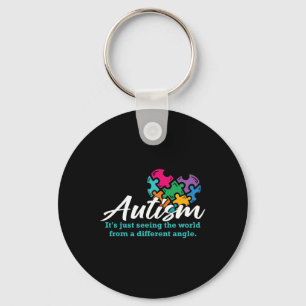 Autism Heart Puzzle Awareness Autistic Support Rib Key Ring