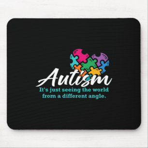 Autism Heart Puzzle Awareness Autistic Support Rib Mouse Pad