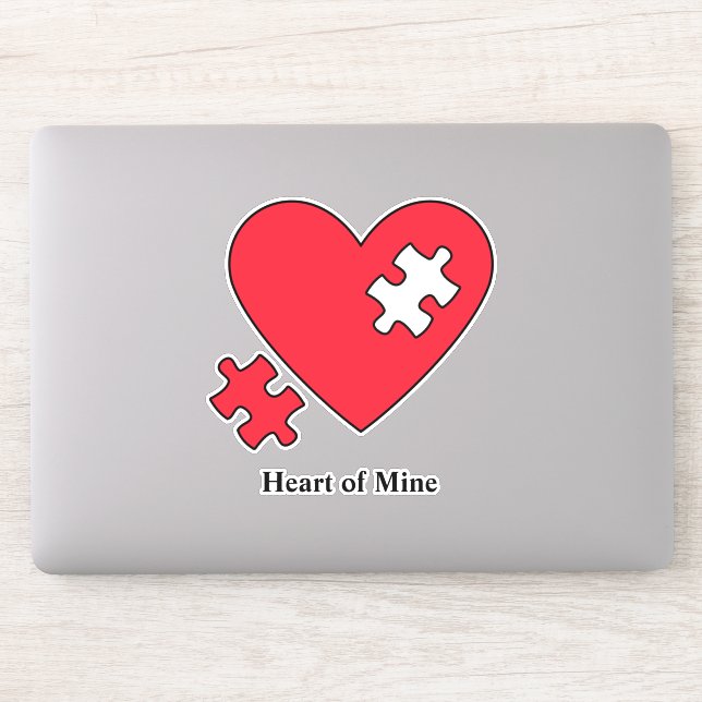 Autism Heart Puzzle Mum's Laptop Cutout Vinyl (Computer)