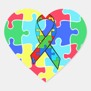 Autism  Heart Puzzle Pieces Sticker
