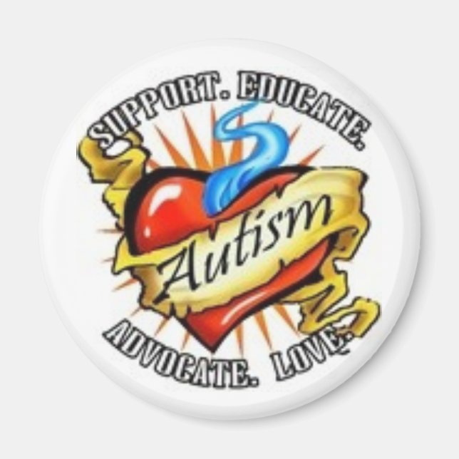 autism heart tatoo magnet (Front)