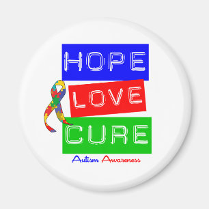 Autism Hope Love Cure Magnet