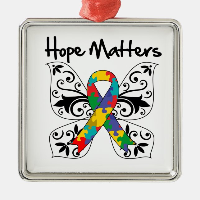 Autism Hope Matters Metal Ornament (Front)