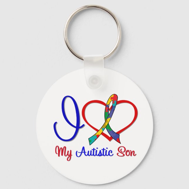 Autism I Love My Autistic Son Key Ring (Front)