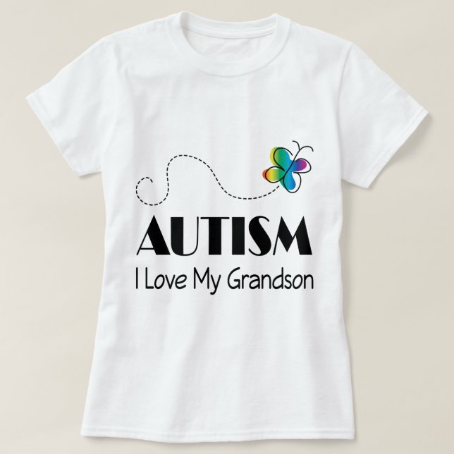 Autism I Love My Grandson T-Shirt (Design Front)