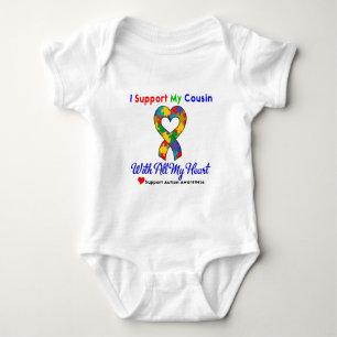 Autism: I Support My Cousin With All My Heart Baby Bodysuit
