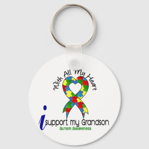 Autism I Support My Grandson Key Ring