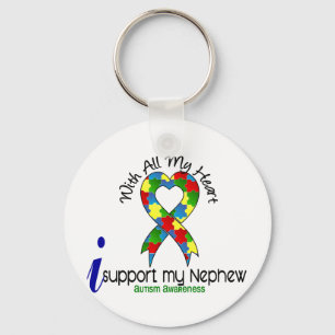 Autism I Support My Nephew Key Ring