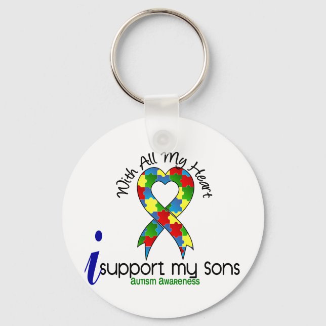 Autism I Support My Sons Key Ring (Front)