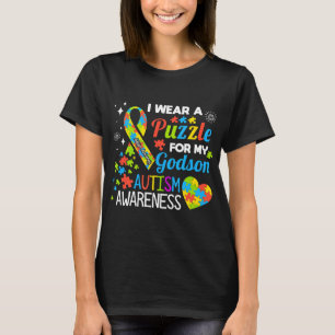 Autism-I Wear A Puzzle For My Godson Autism Godmot T-Shirt
