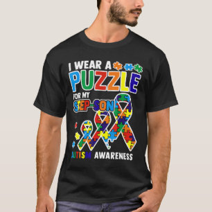 Autism-I Wear A Puzzle For My Step-Son Autism Awar T-Shirt
