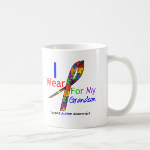 Autism I Wear Puzzle Ribbon For My Grandson Coffee Mug