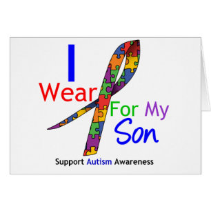 Autism I Wear Puzzle Ribbon For My Son