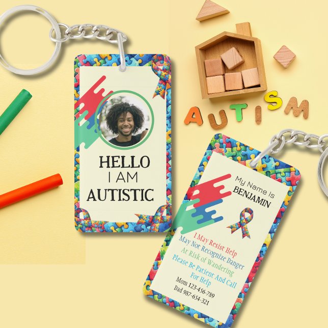 Autism ID Child or Adult Medical Alert Key Ring (Creator Uploaded)