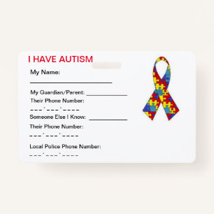 Autism ID Tag ID Badge