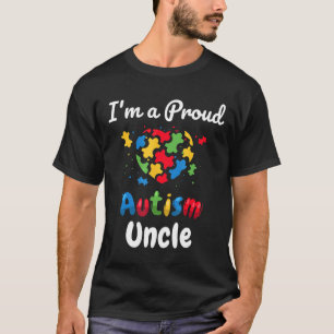 Autism-Im A Proud Autism Uncle Mens Heart Puzzle T-Shirt