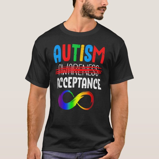 Autism In April Wear Red Instead Autism Acceptance T-Shirt (Front)