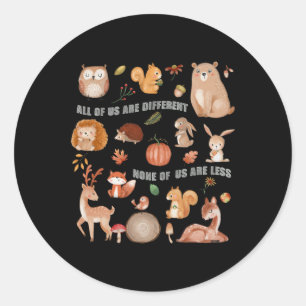 Autism Inclusion All Of Us Are Different Neurodive Classic Round Sticker