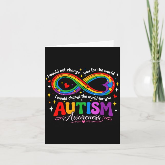Autism infinity awareness mum rainbow card (Front)