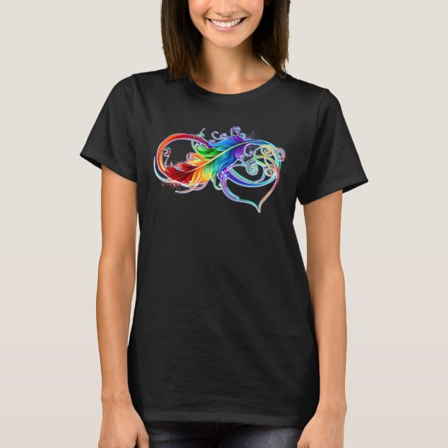 Autism Infinity Feather Hearts T-Shirt (Front)