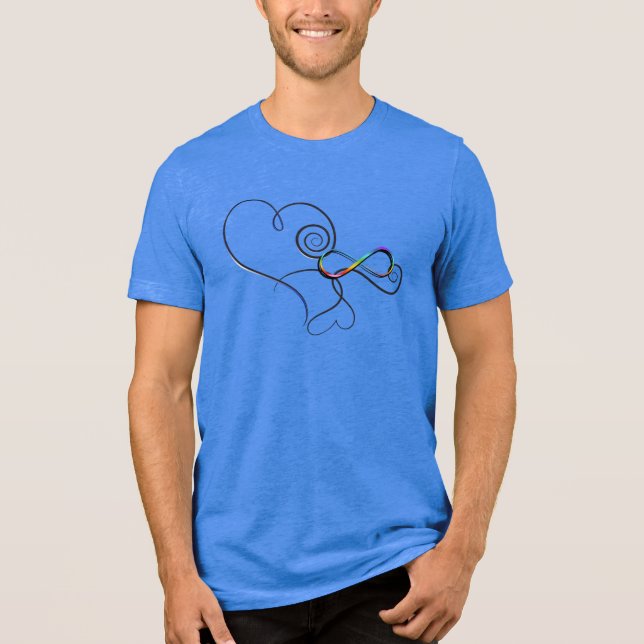 Autism Infinity Hearts Tri-Blend Shirt (Front)