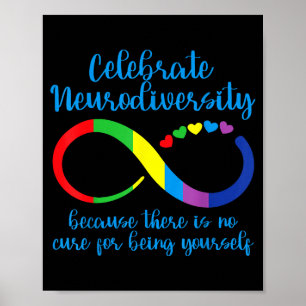 Autism Infinity Neurodiversity No Cure For Being Y Poster