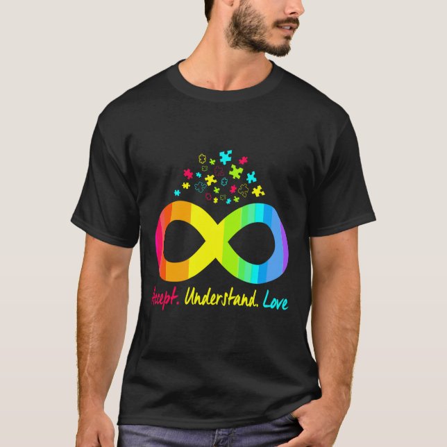 Autism Infinity Puzzle Symbol Autism Accept Underr T-Shirt (Front)