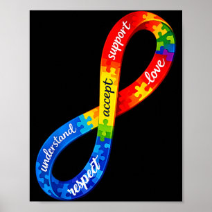 Autism infinity ribbon design a neurodiversity poster
