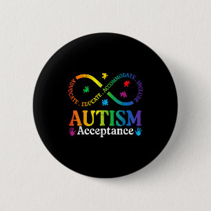 Autism infinity sign asd awareness acceptance men 6 cm round badge