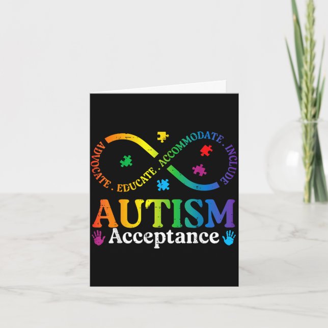 Autism infinity sign asd awareness acceptance men card (Front)