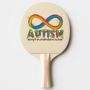 Autism Infinity Symbol Accept, Understand, Love Ping Pong Paddle