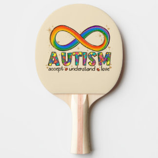 Autism Infinity Symbol Accept, Understand, Love Ping Pong Paddle