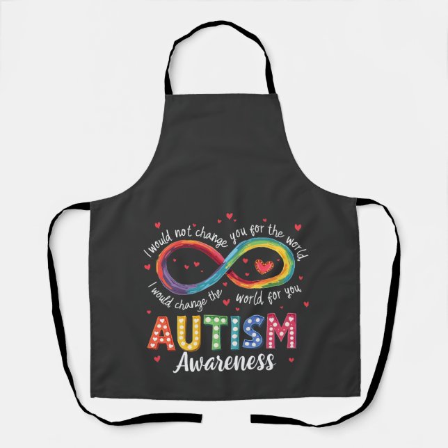 Autism Infinity Symbol Autism Awareness Month  Apron (Front)