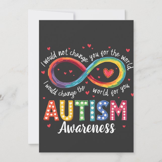Autism Infinity Symbol Autism Awareness Month  Invitation (Front)