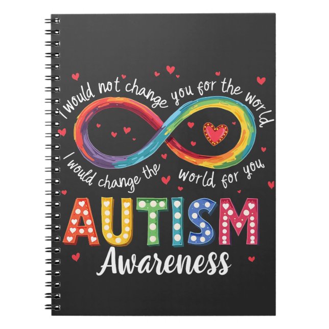 Autism Infinity Symbol Autism Awareness Month  Notebook (Front)