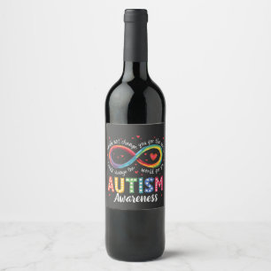 Autism Infinity Symbol Autism Awareness Month  Wine Label
