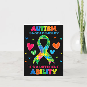 Autism is a different ability awareness puzzle card