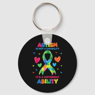 Autism is a different ability awareness puzzle key ring