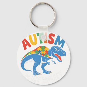 Autism Is My Ability Dinosaur Puzzle Design Key Ring