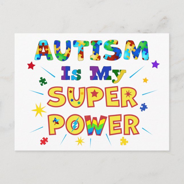 Autism Is My Super Power Postcard (Front)