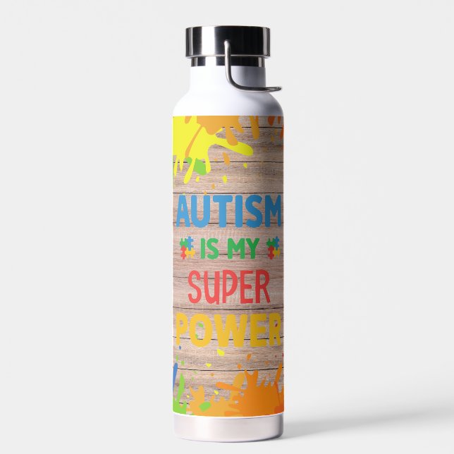 Autism is my super power water bottle (Left)